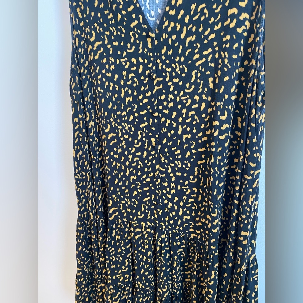 Nine West Black and Gold Cheetah Print Patterned Dress Medium - Picture 4 of 5